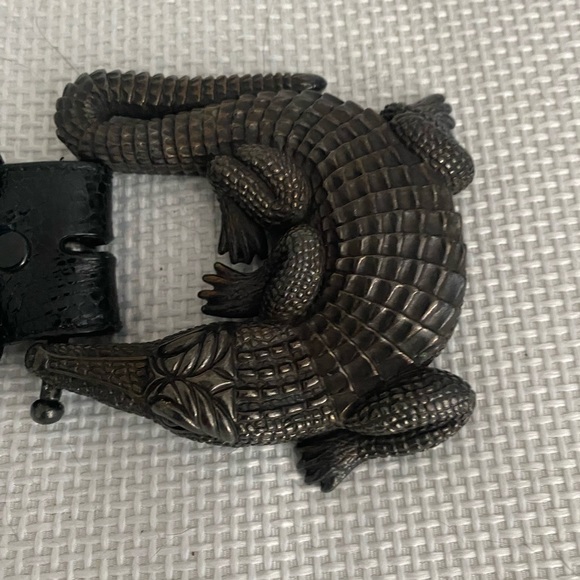 Barry Kieselstein Cord Large Sterling Silver Alligator  Buckle & Belt - Picture 5 of 8